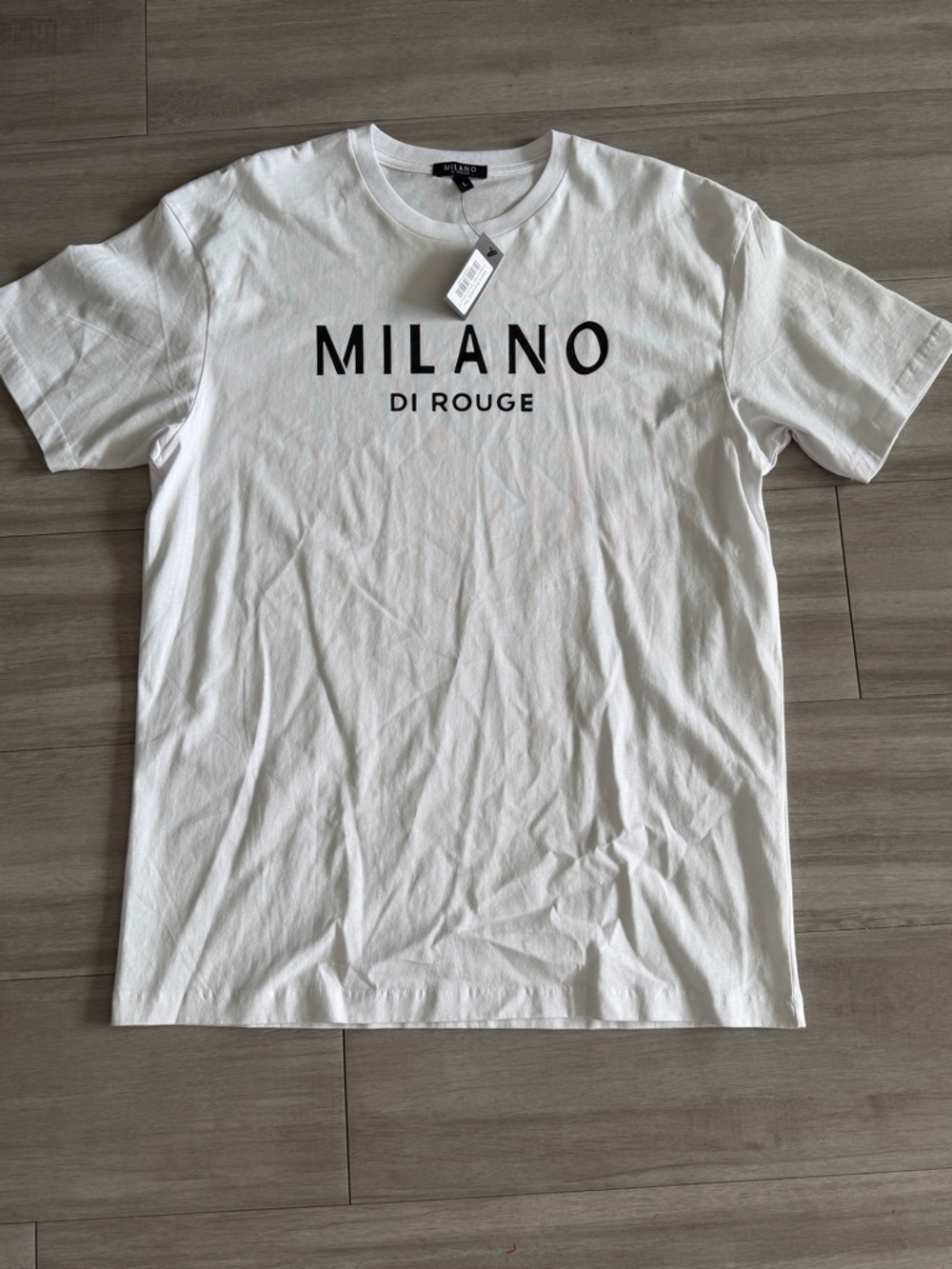 Milano Di Rouge Men's White Logo T-Shirt (Large)